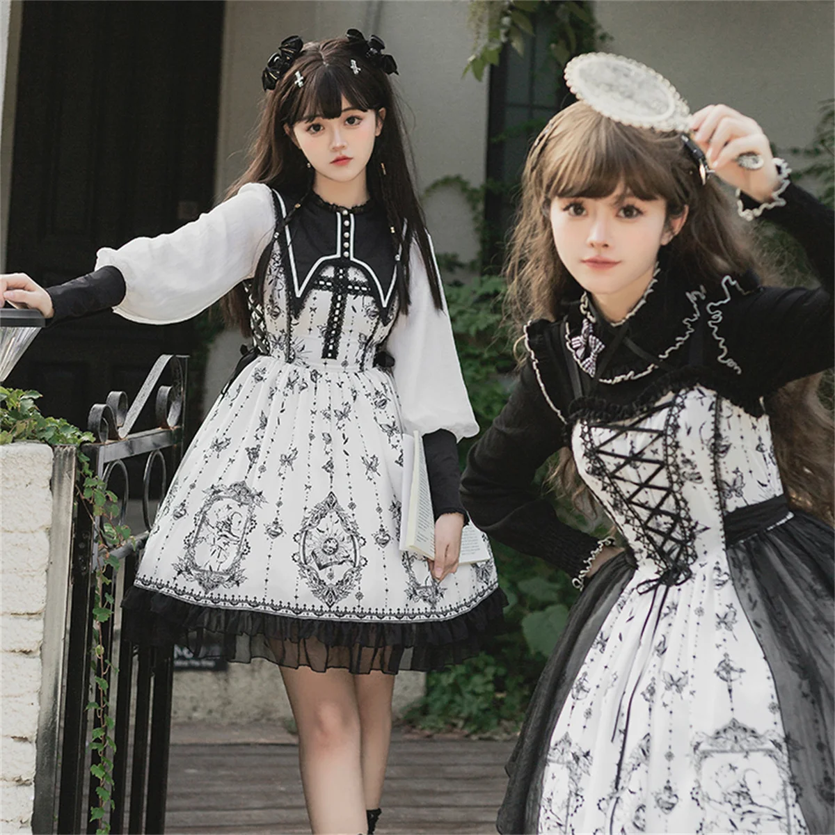 

Элегантное Сетчатое платье с бантом в винтажном стиле для косплея Jsk Lolita Op Dark Girl