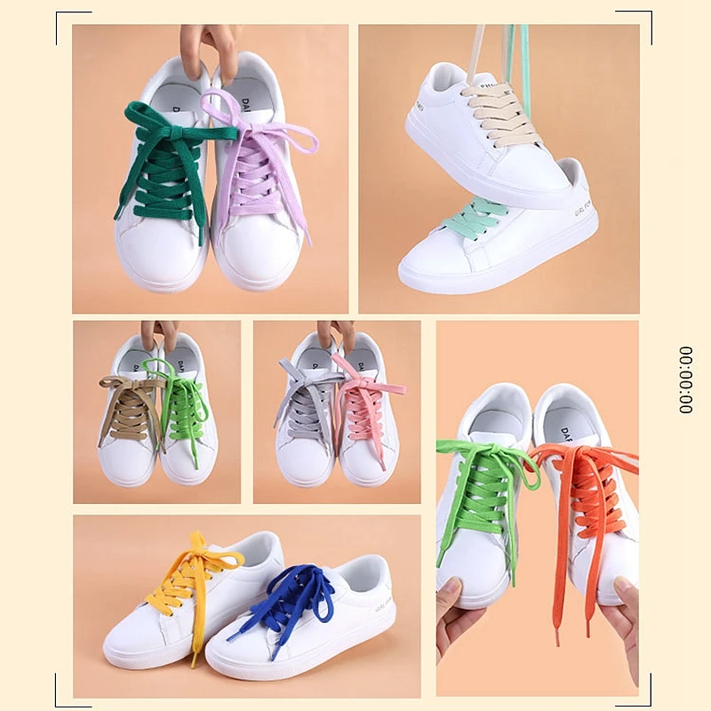Cotton Shoelaces Flats Sneakers Tennis Shoelace 1CM Width 80/100/120/140/160CM Laces Shoes Accesories shoe laces shoe accessories shoelaces without ties