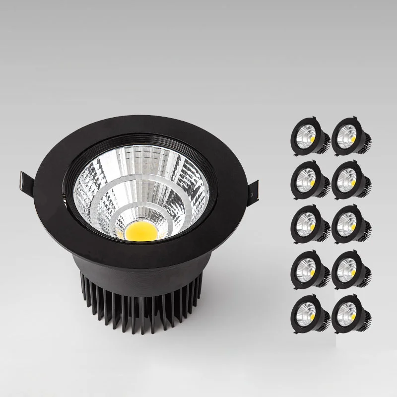 Faretto Da Soffitto Orientabile A Led In Alluminio Nero Led Cob Integrato A Luce Calda K