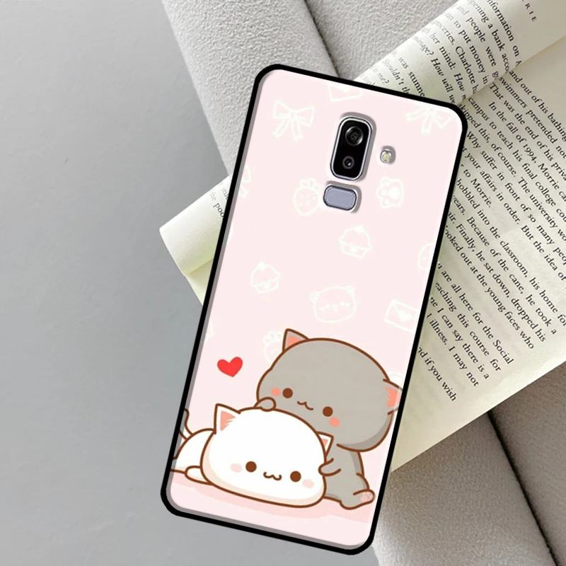 Cute Kawaii Cat Case For Samsung Galaxy J4 J6 Plus A6 A7 A8 A9 J8 2018 A3 A5 J1 2016 J3 J5 J7 2017 Cover — view 5
