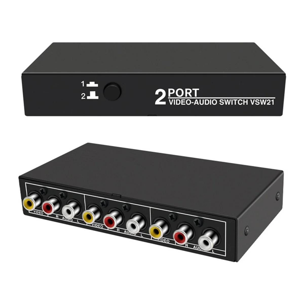 B68A 2 in 1 Out AV Switch Selector Box 2 Port 3RCA AV Audio Video Switch Splitter Hub Switcher for DVD Player STB HDTV TV Box