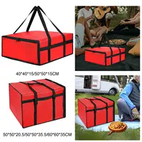 Pizza Carrier Insulated Bag Food Bag Sturdy with Dual Zippers for Pizzerias Multifunctional Reusable Grocery Shopping Bag 1