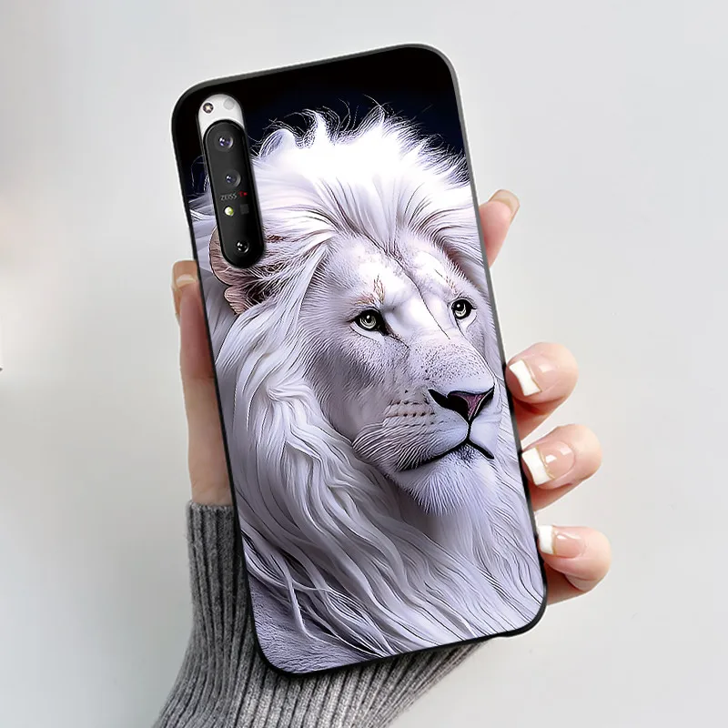 Luxury Cute Cat & Love Rabbit Black Silicone Soft Phone Case