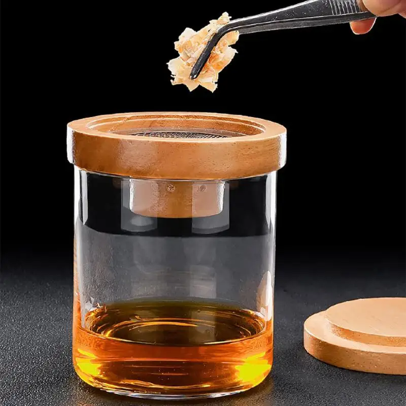 Wooden Cocktail Smoker Kit Whiskey Fruity Wood Chips Bartending Accessories Smoke Maker For Drinks Kitchen Bar Accessories Tools cocktail smoker kit