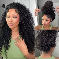 Perruque Full Lace 36 pouces 360, Ondulations Profondes, Dentelle HD, Pré-épilée, Bouclée, Densité 230, Perruques Frontales 13x6 Water Wave, Perruques Brésiliennes en Cheveux Humains 13x4 2