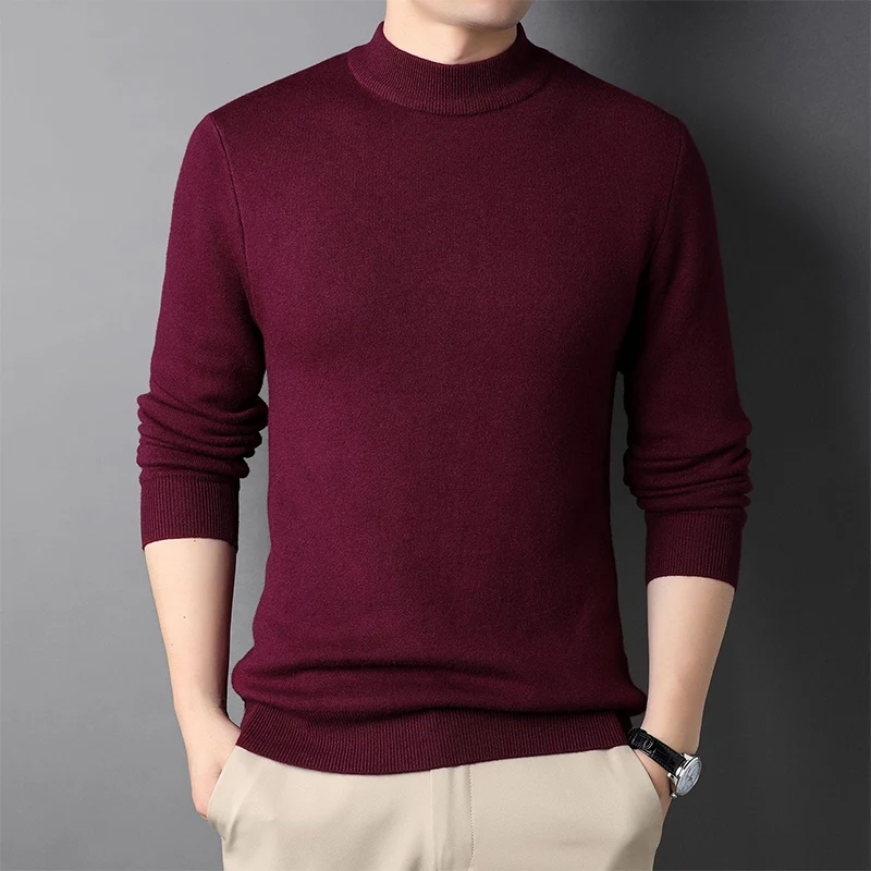 Autumn Winter Solid Color Half High Collar Bottoming Sweater Female Casual Fashion All-match Knitting Top Women Jumpers Pullover 4