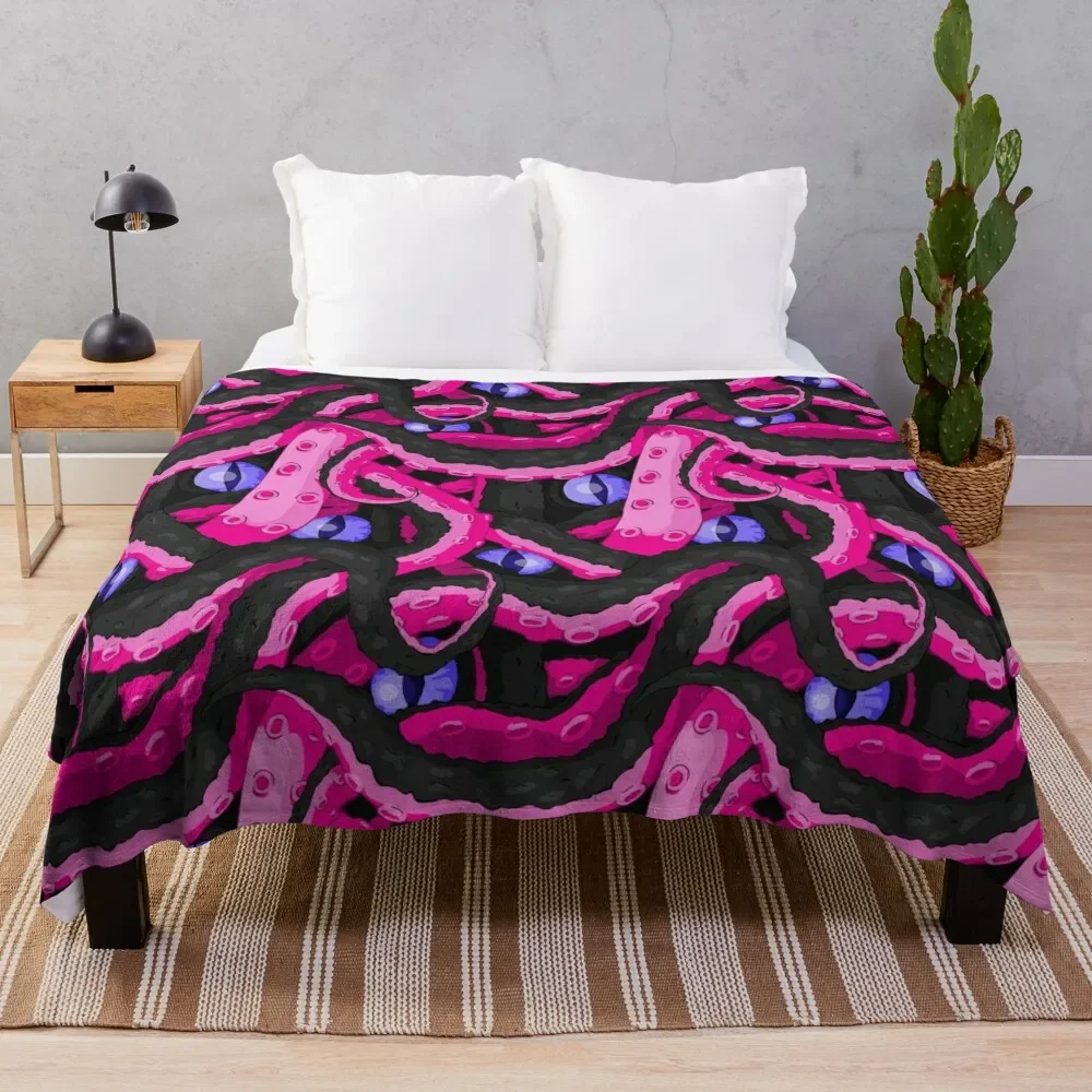 

Succubus Tentacles Throw Blanket Plaid on the sofa Blankets For Sofas Soft Big Blankets