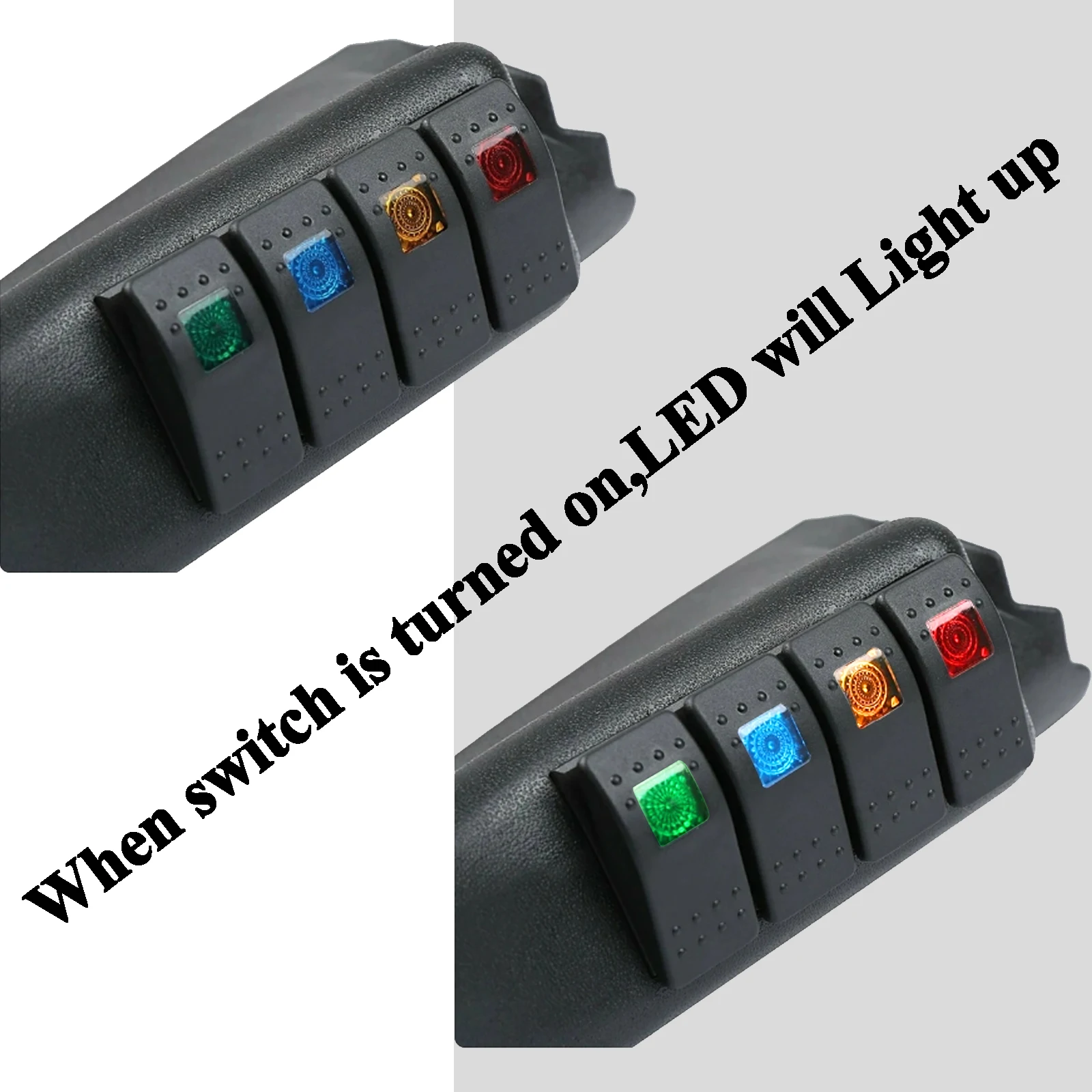 지프 랭글러 JK 2007-2017 용 LED 기둥 스위치 패널 키트, 레드, 오렌지, Nlue, 그린, 자동차 보트 로커 스위치