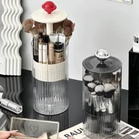Automatic Lifting Makeup Brushes Holder Dustproof Makeup Brush Holder Desktop Makeup Tools Lipstick Eyebrow Pen Holder Container 2