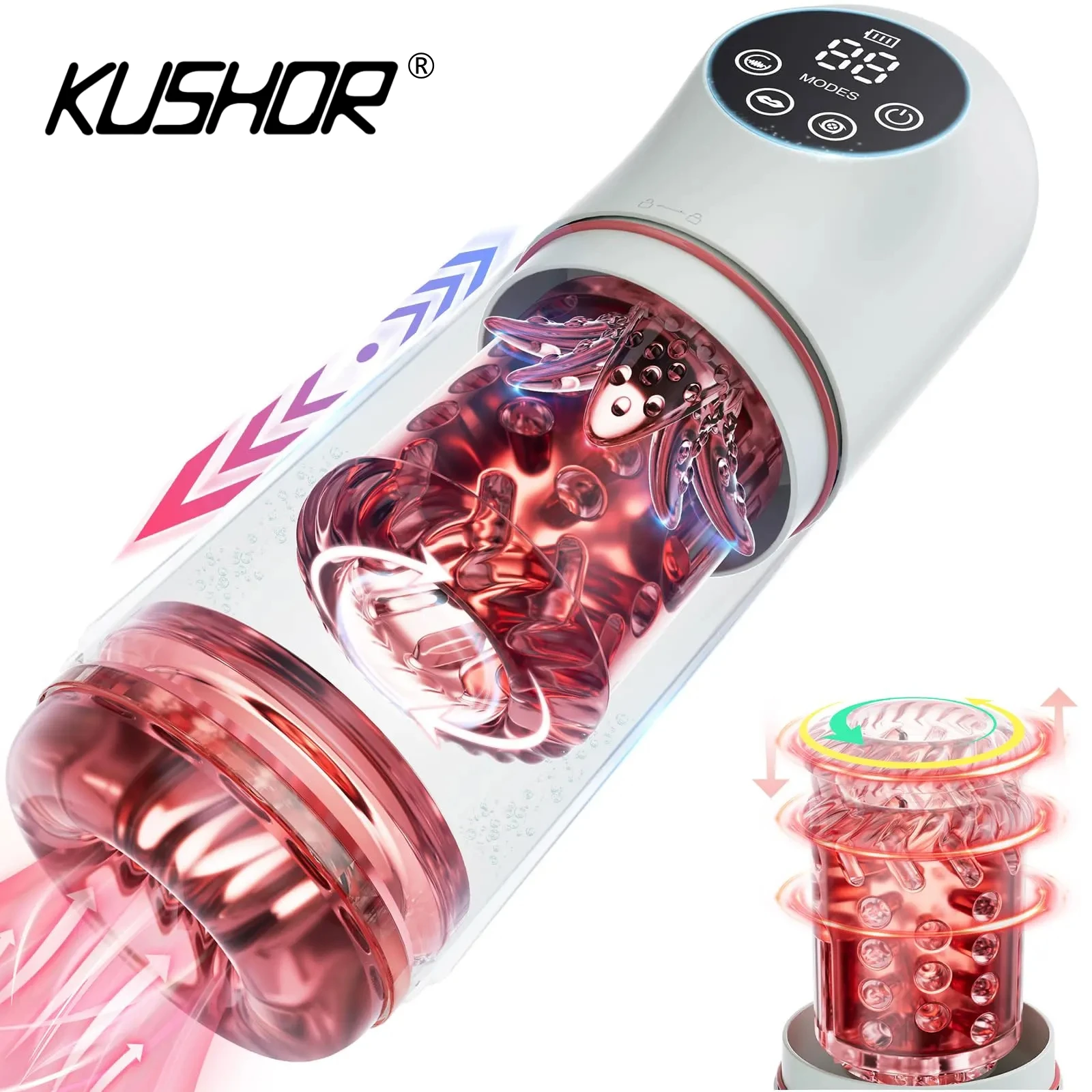 Automatische Rotierenden Saugen Männlicher Masturbator Penis Pumpe Stieß Lecken Sex Maschine Stroker Tasche Pussy Erwachsene Sex Spielzeug für Männer