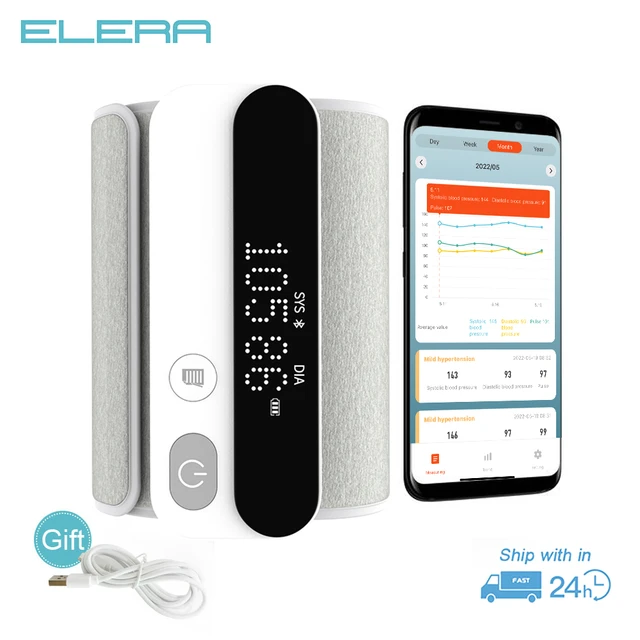 ELERA ALL-IN-ONE Bluetooth Arm Blood Pressure Monitor Rechargeable Long  Time Use Digitial LCD Large