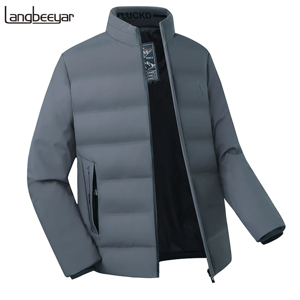 

2023 Winter High Quality New Brand Casual Fashion Quilted Jacket Men Warm Parkas Thick Windbreaker Cropped Coats Mens Clothes