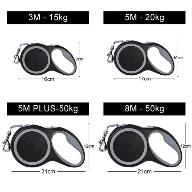 3m 5m 8m 50kg Dog Leash Retractable Roulette Collar for Small Big Dog Accessories Adjustable Durable Walking Hiking Bulldog Rope 3