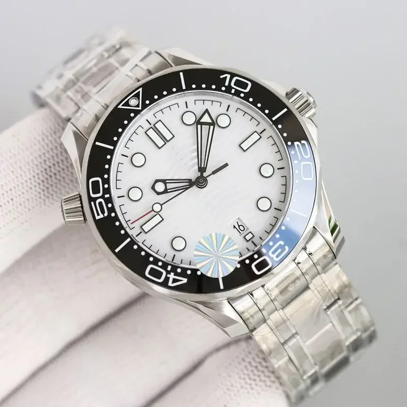 남성용 자동 기계식 시계, 실버 스트랩, 42mm 손목 시계, 생활 방수, 스테인레스 스틸