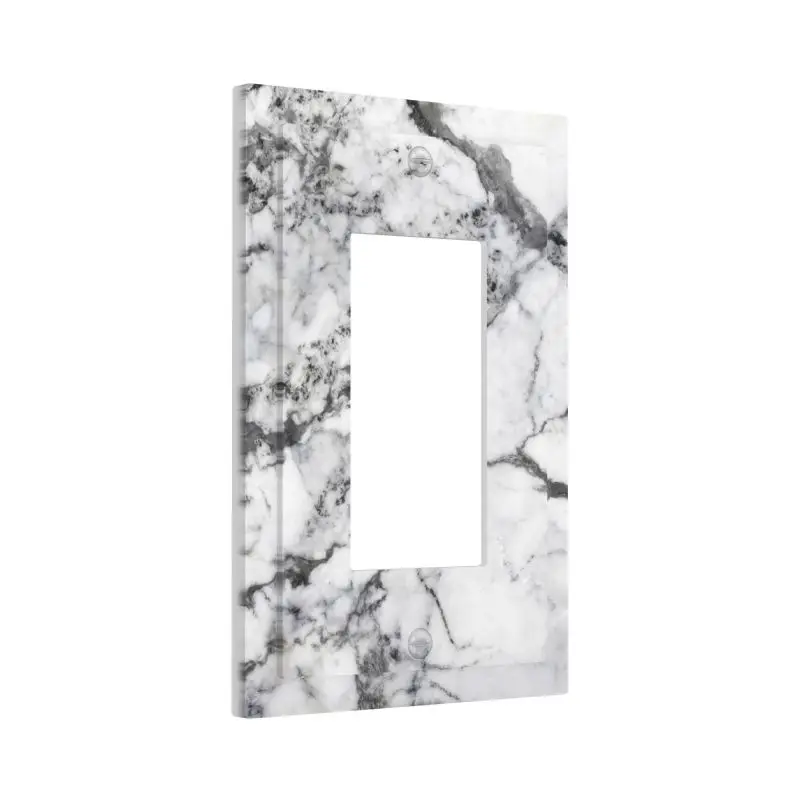 Custom White Grey Marble Single Rocker Plate 2 | Custom White Grey Marble Single Rocker Plate 2