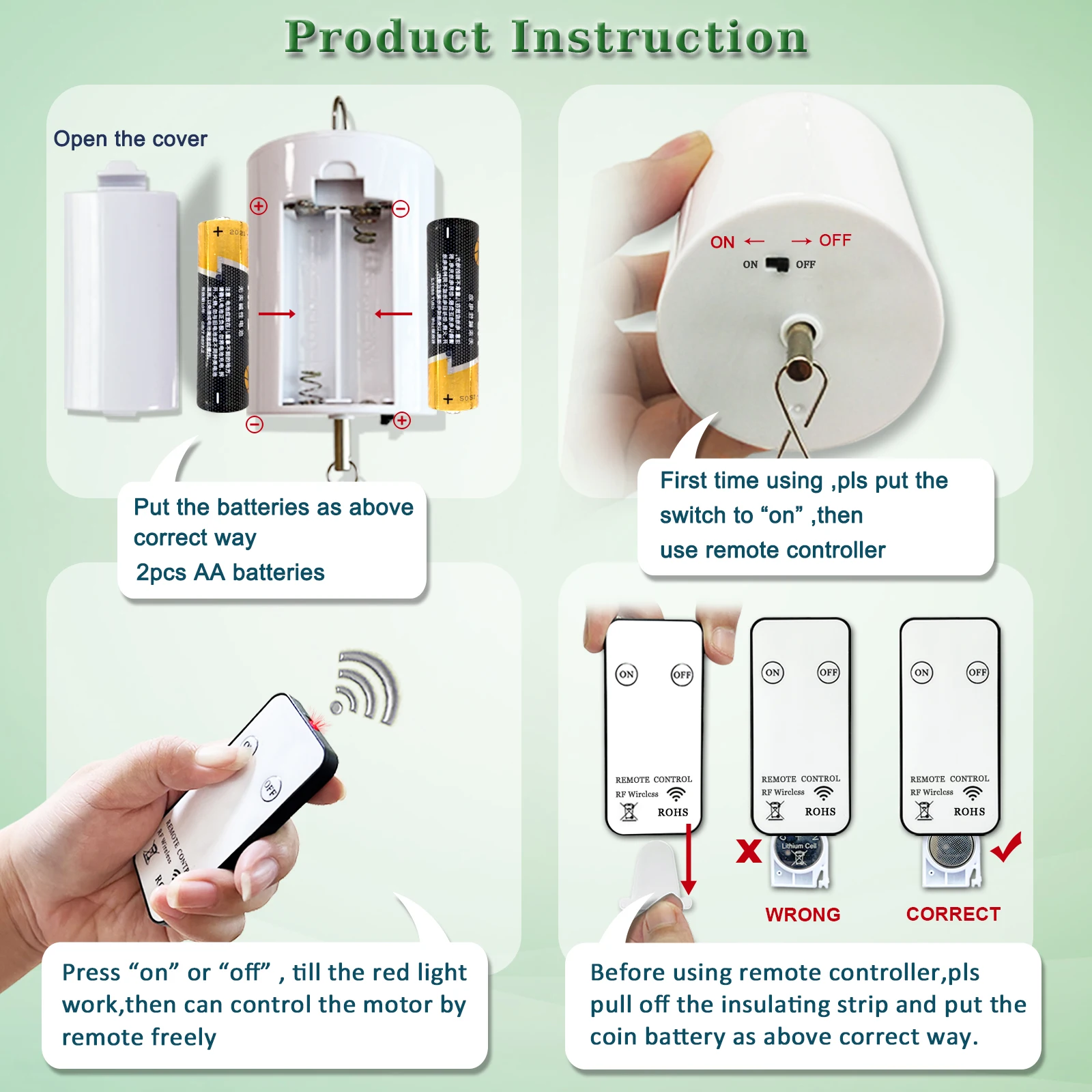 PSATHENATI Wind motor Battery powered mobile motor with remote control decoration rotating ball Wind chime spiral 5or10or20RPM