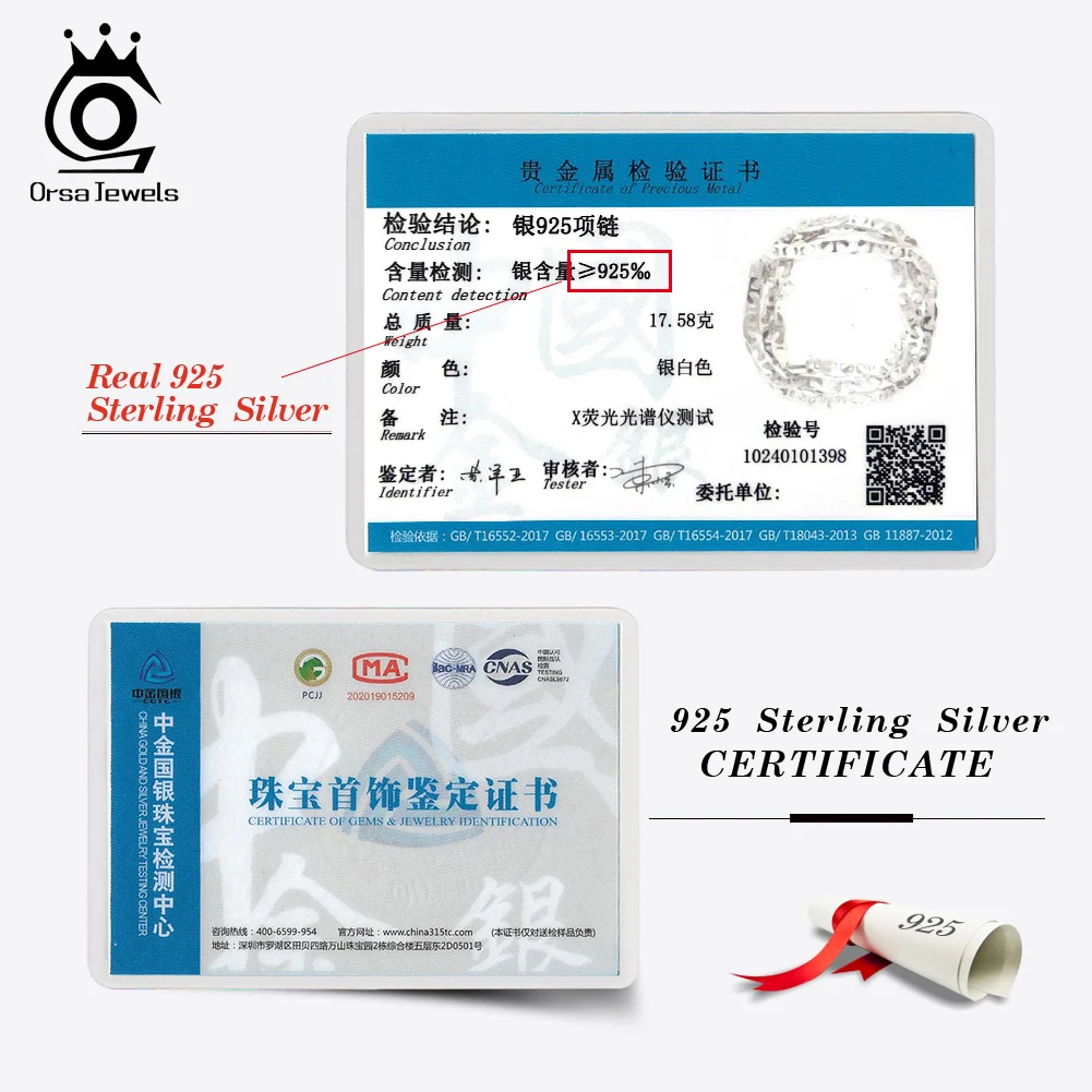 ORSA JEWELS Italian 925 Sterling Silver 2.6mm 3.7mm 5.0mm Flat Mariner Chain Necklace for Women Men Fashion Silver Jewelry SC78 6