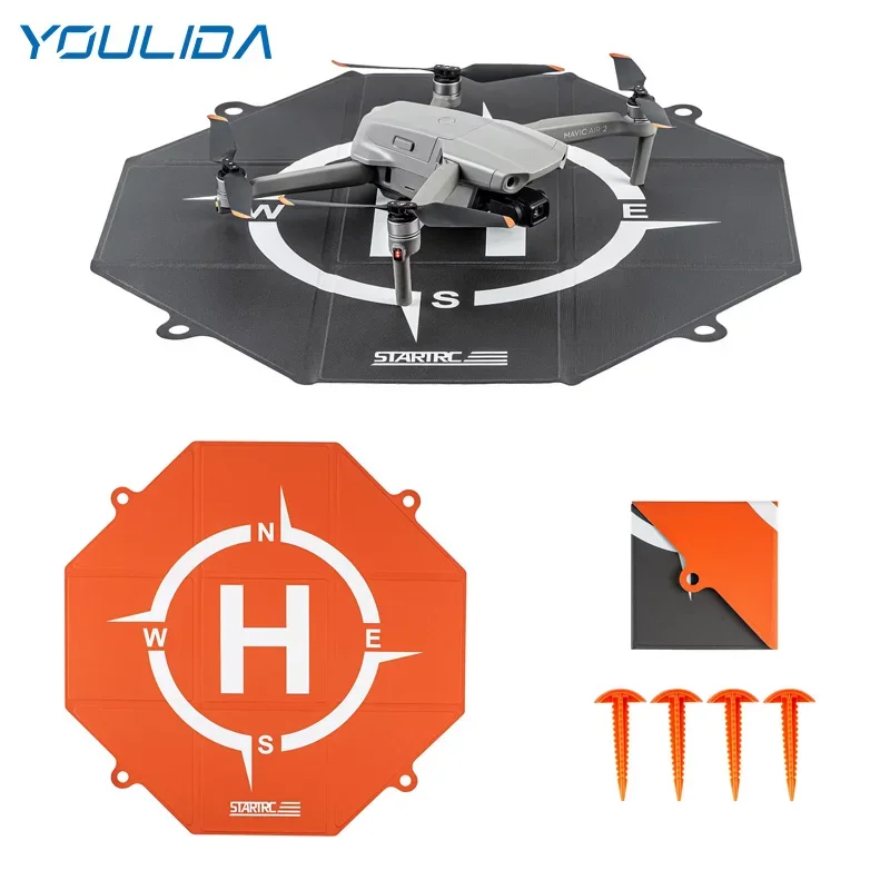 Drone Landing Pad Universal for DJI NEO/Air 3/Mavic 3 Pro/Mini 3 2/Air 2S/FPV Avata 2 PU Leather Fast-Fold Foldable Helipad 20In
