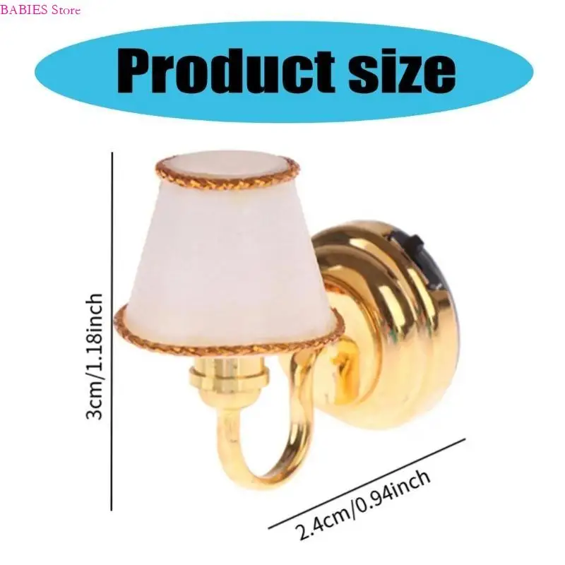C9GB 1:12 Dollhouses Wall Lamp Sconce 피겨 척하는 플레이 세트를위한 조명 장난감