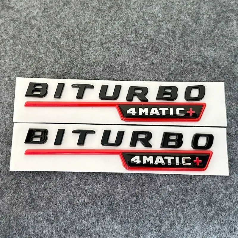 Für Mercedes Auto Fender Side Emblem V8 Biturbo 4matic Logo C63S W205 E63S W213 S63 W222 GLC63S X253 GLE63S W167 AMG Zubehör – Detail 7