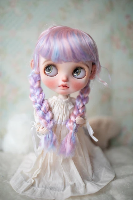 YESTARY BJD Blythe Doll Wigs Accessories Tress For Dolls Wigs Milk Silk  Fashion Long Hair Curl With Bangs For Girl Birthday Gift