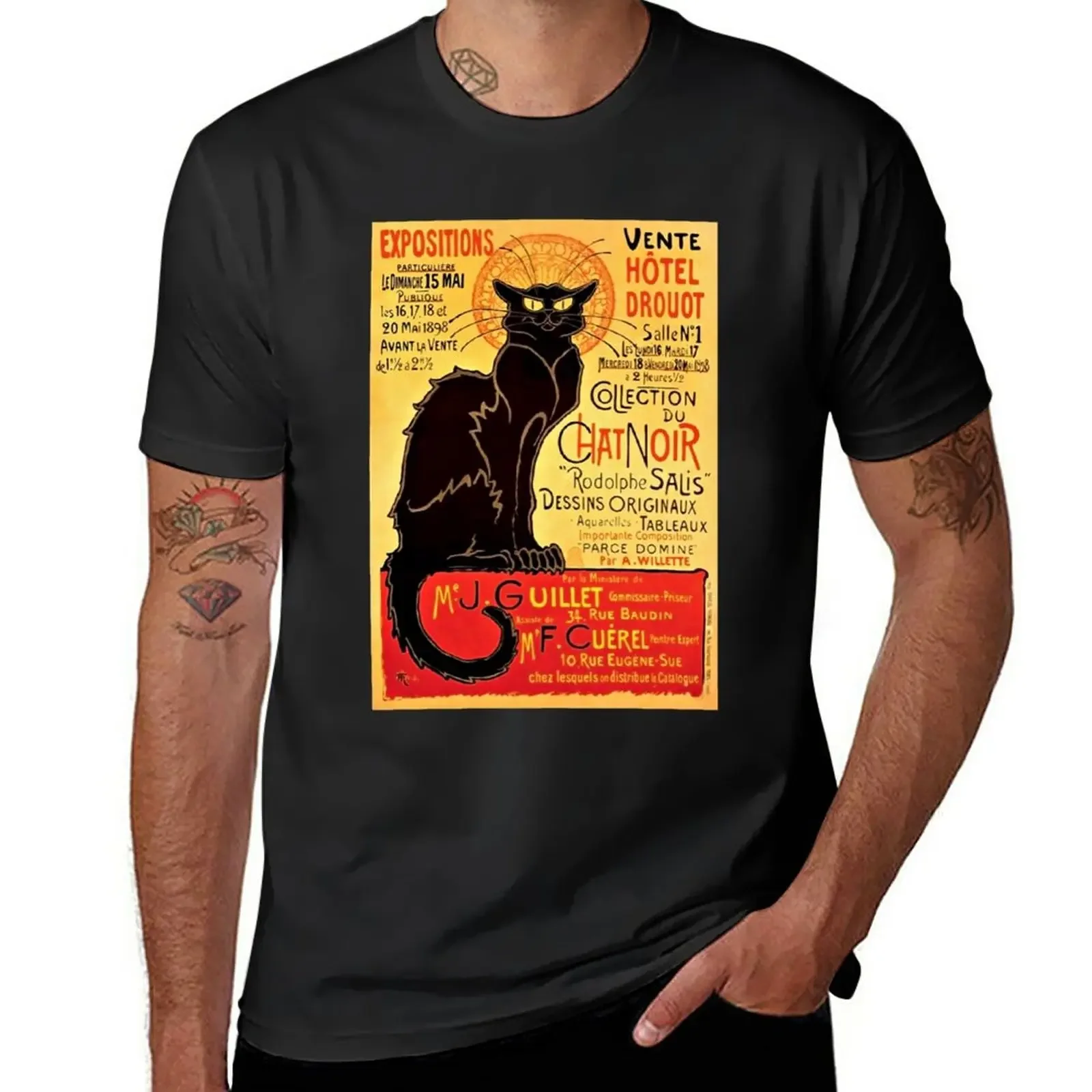 Le Chat Noir, Esposizione Particuliere-1896 T-Shirt Sport Fans Ragazzi Bianchi T-Shirt Da Uomo