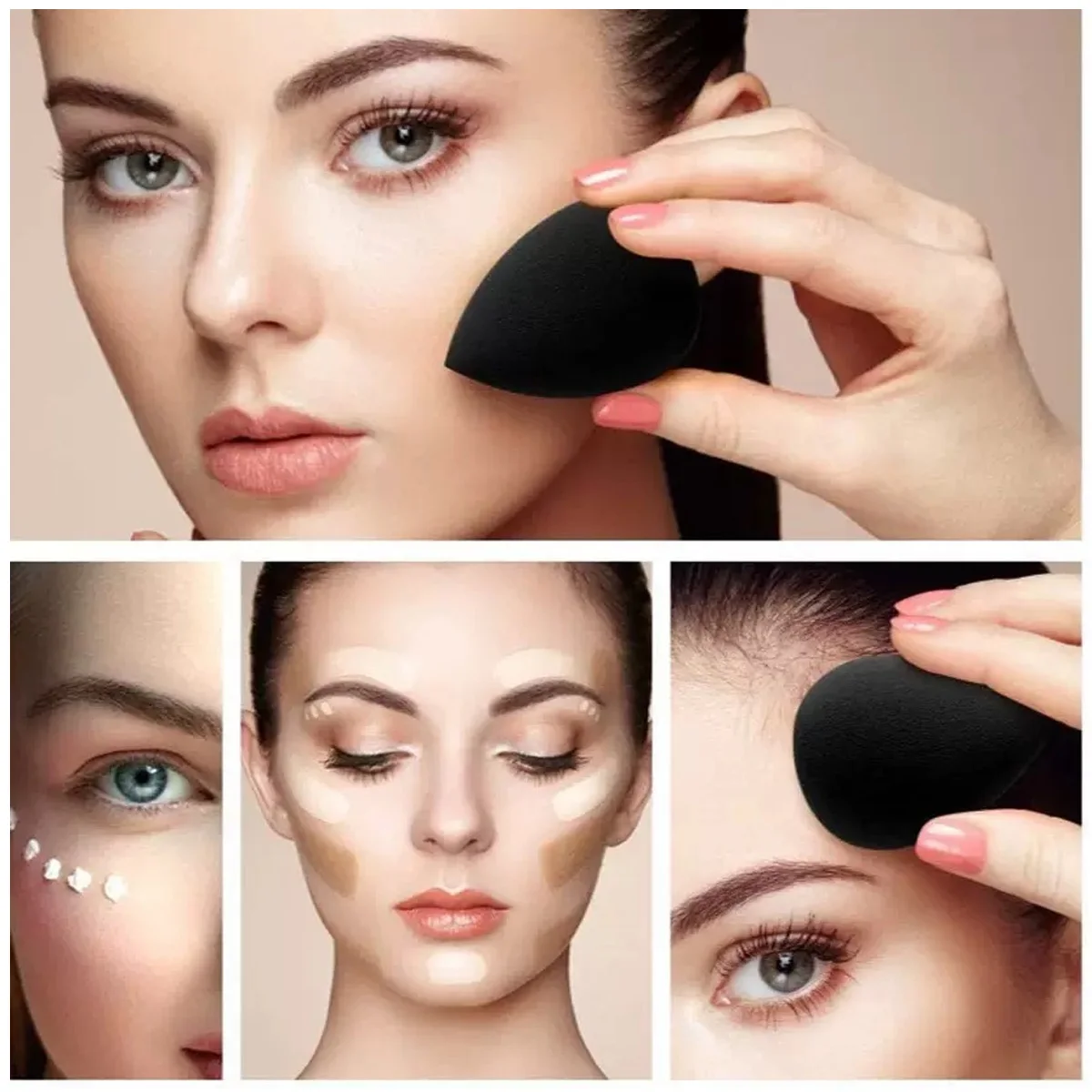 12PCS Essential Makeup Tool Set for Women Foundation Sponge Beauty Blender Powder Puff Wet Dry Use Complete Makeup Tool Set