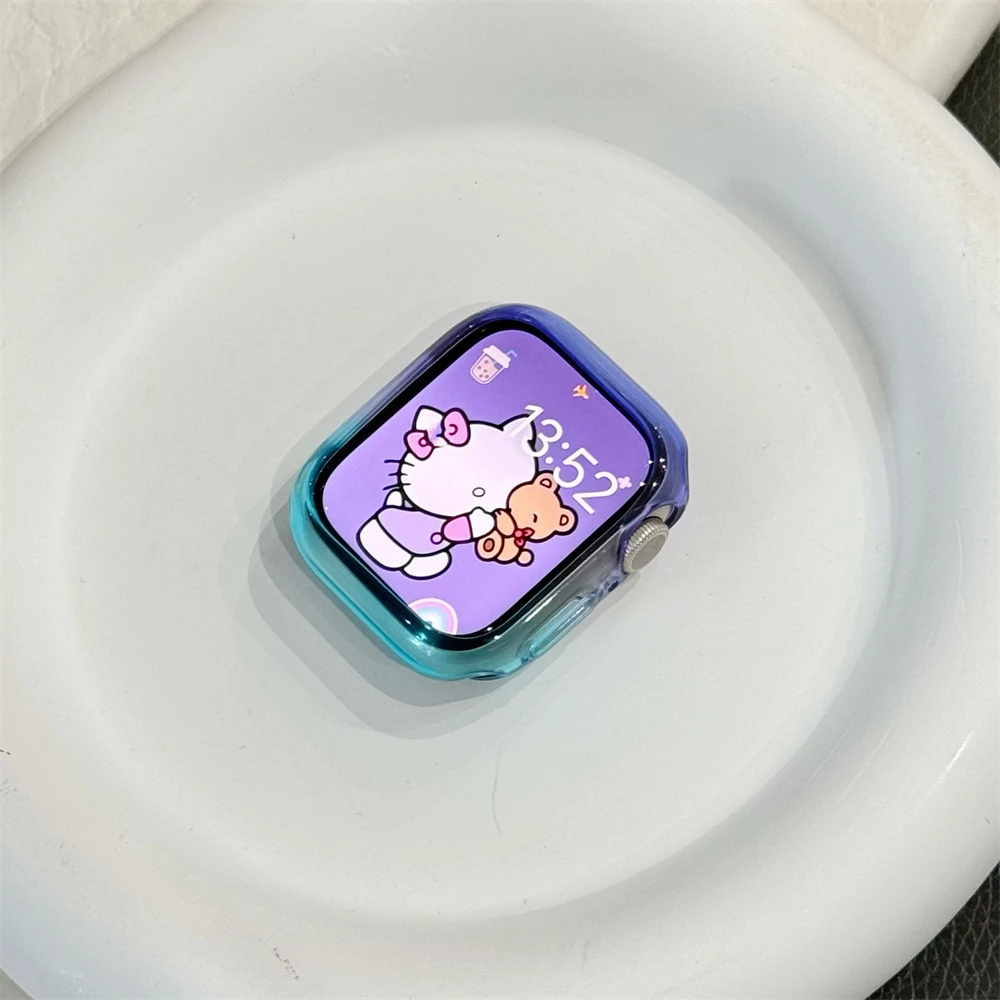Vibrant Gradient Jelly Silicone Protective Watch Case – Cute and Soft Shield