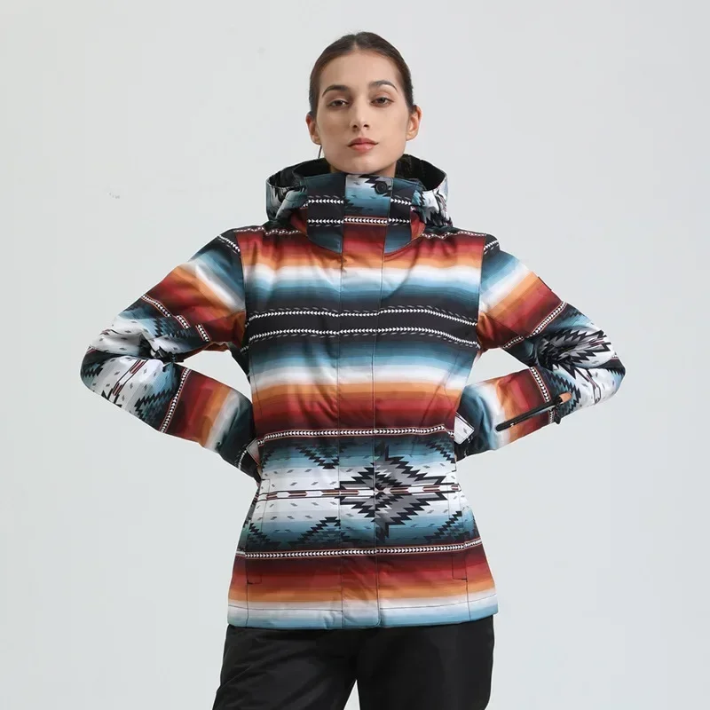 Skiing Hoodie Jacket Outdoor Warm Ski Coats Windproof Waterproof Ski Tops Women Sports Snowboard Jacket Winter New Snow Clothing