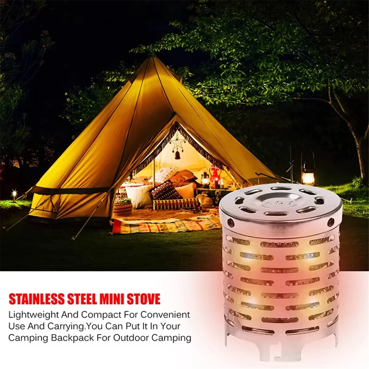 BAAU Outdoor Portable Heating Cover Gases Heater Stoves Mini Heater Cap Camping Infrared Stove Stainless Steel Oven