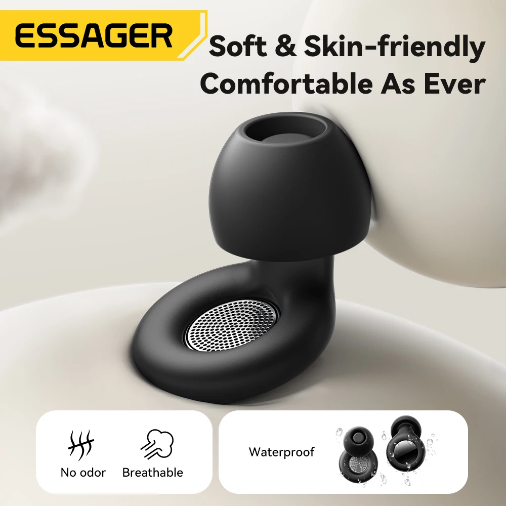 Essager Silicone Ear plugs Sleep Noise Reusable EarPlug Storage Case Soft Anti noise Earplug for Sleep Concerts Travel Work