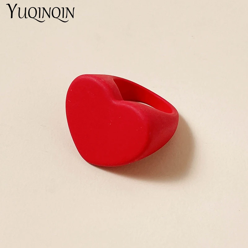 Women Trendy Big Square Rings Set Aesthetic Simple Clay Gothic Punk Finger Rings Geometric Fashion Jewelry Party Gifts ring set finger ring