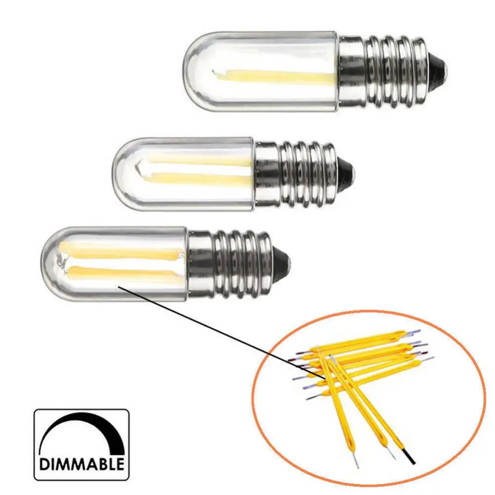 Fridge Freezer Filament Bulb Light Mini E14 LED Dimmable Lamp Filament Lamp1W 2W 3W Lamp Warm Cold White Lamps Lighting