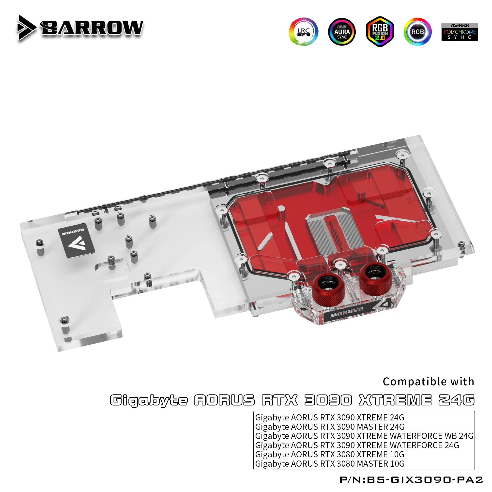 Barrow GPU Water Block VGA Block Cooler For Gigabyte AORUS RTX