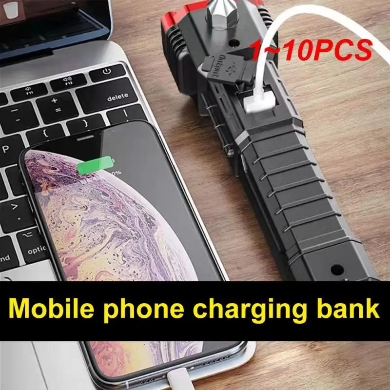 

1 ~ 10 шт. светодиодные фонарики, многофункциональные автомобильные фонарики, автомобильный молоток безопасности, Usb перезаряжаемые аварийные фонарики с сильным