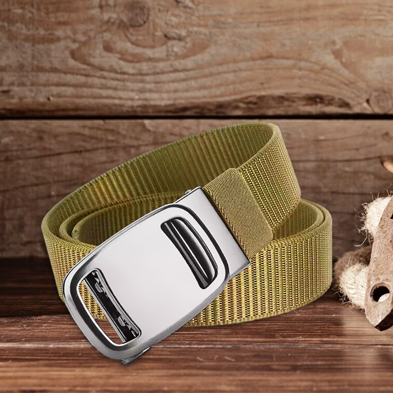 Nylon Belt for Men Automatic Belt Buckle Comfortable Portable Casual Work Webbing for Camping Hiking Backpacking