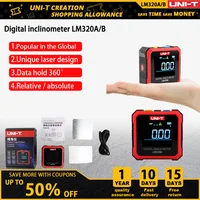 UNI-T LM320A LM320B Electronic Angle Meter Digital Protractor Magnetic Inclinometer Angle Tester Bevel Box Backlight 1
