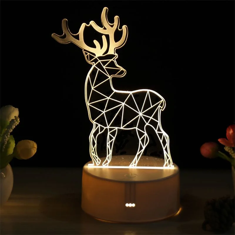 

3D Night Lights Birthday Valentine's Day Wedding Decoration Christmas Gift Acrylic LED Lights Bedroom USB Table Lamp Nightlight