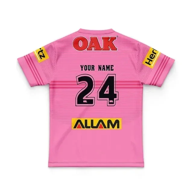 thumbnail image 1 of Camiseta de rugby de entrenamiento local/visitante/de local de Penrith Panthers 2024 para niños - Talla para hombre: 16-26 (nombre y número impresos) Calidad superior, 1 of 5