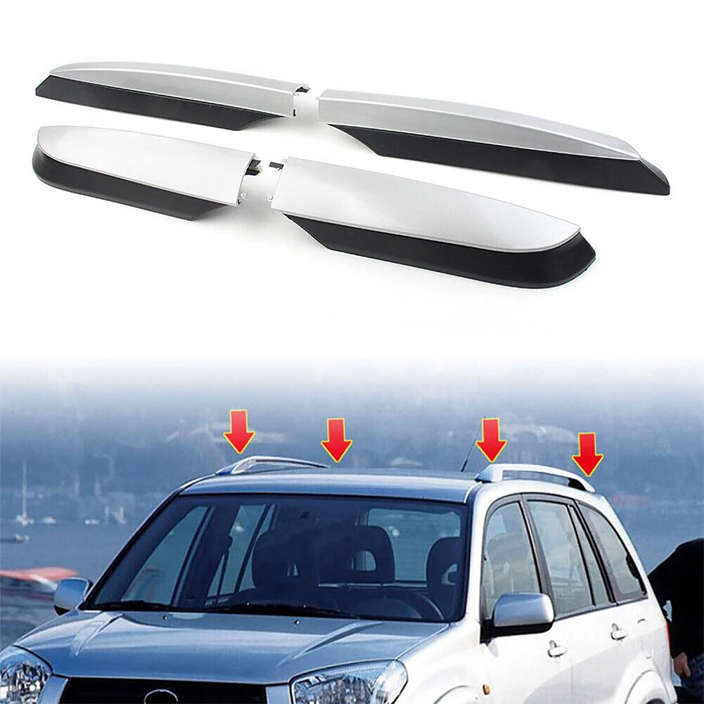 

4Pcs/set Car Roof Rack Rail End Protection Cover Shell Cap Replace Silver For Toyota For RAV4 XA40 2013-2018 Auto Parts