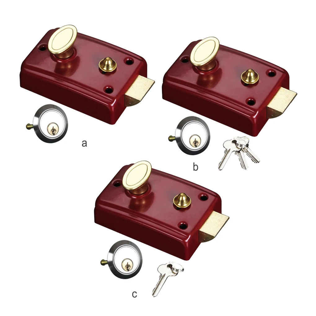 Night Latch Deadbolt Rim Lock Vintage Locks Padlocks Gate Locking Home Strong Heavy Duty Mortise