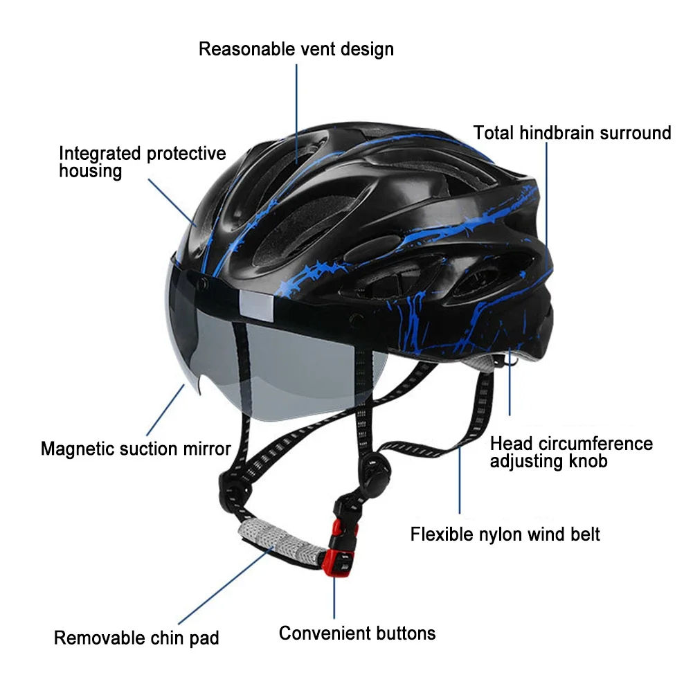 Cycling Helmet Anti-collision Head Protection Safety Hat with Taillight Portable Lightweight Ultralight Adjustable for Men Women