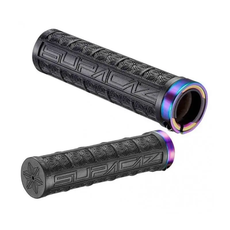 Supacaz Grizips Black Lock-On Oil Slick Supacaz Ciclismo Ciclismo Pugno