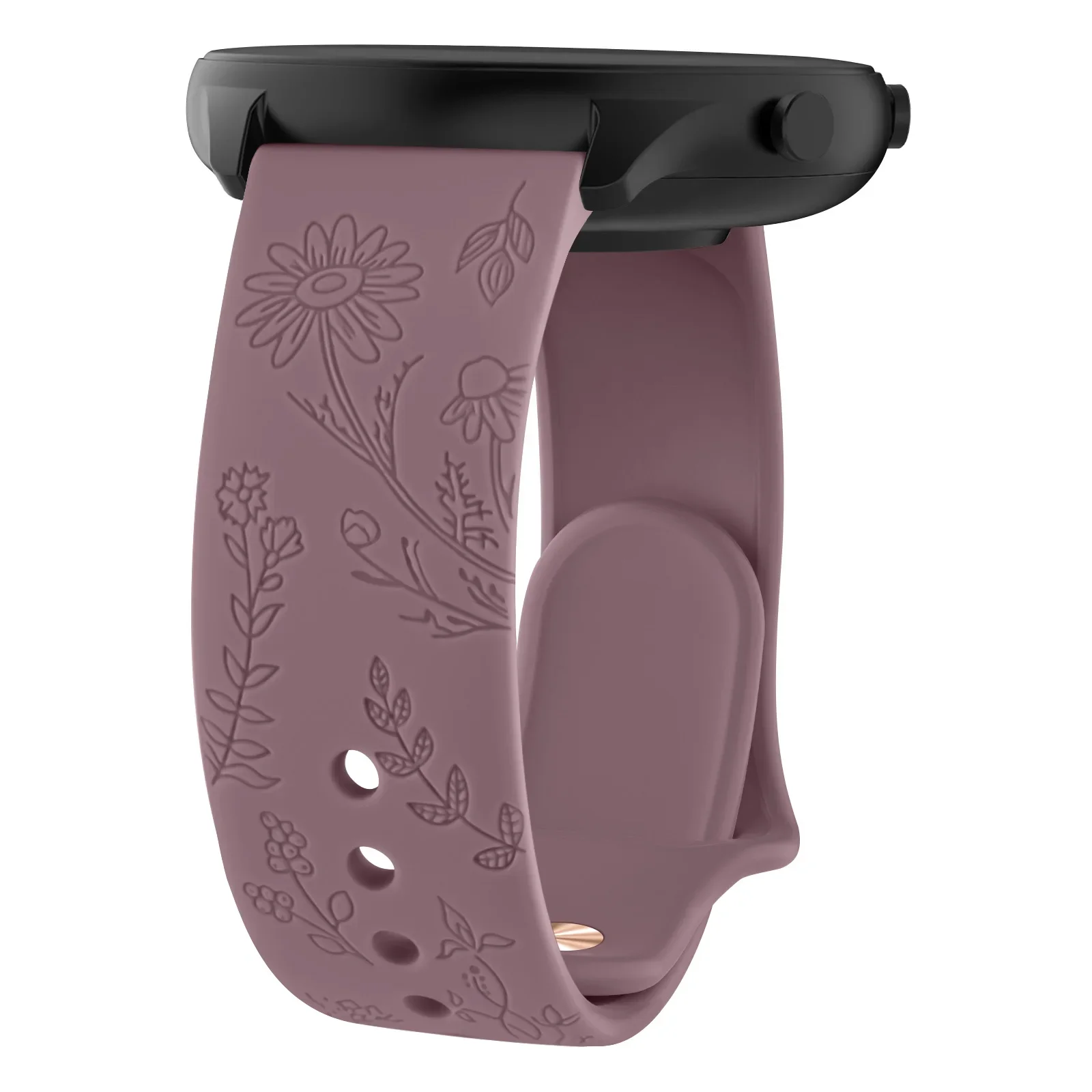 Engraved Flower Design Watch Strap - 20mm & 22mm Band Bracelet