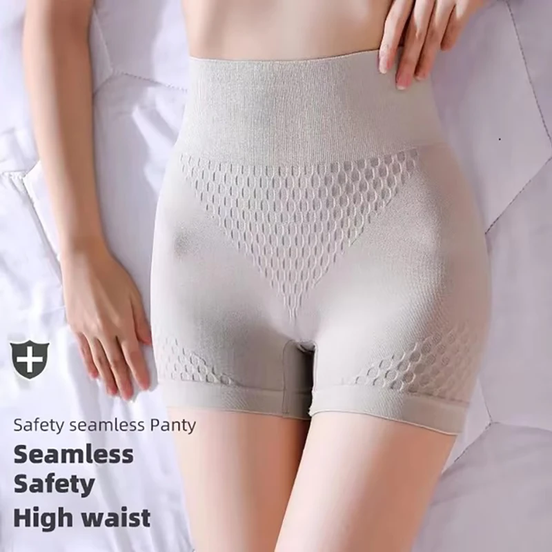High Waist Panties Women Safety Boxers Underwear Anti Exposure Corset L XL Black Skin Gray Ventilate Sports Fitness Yoga