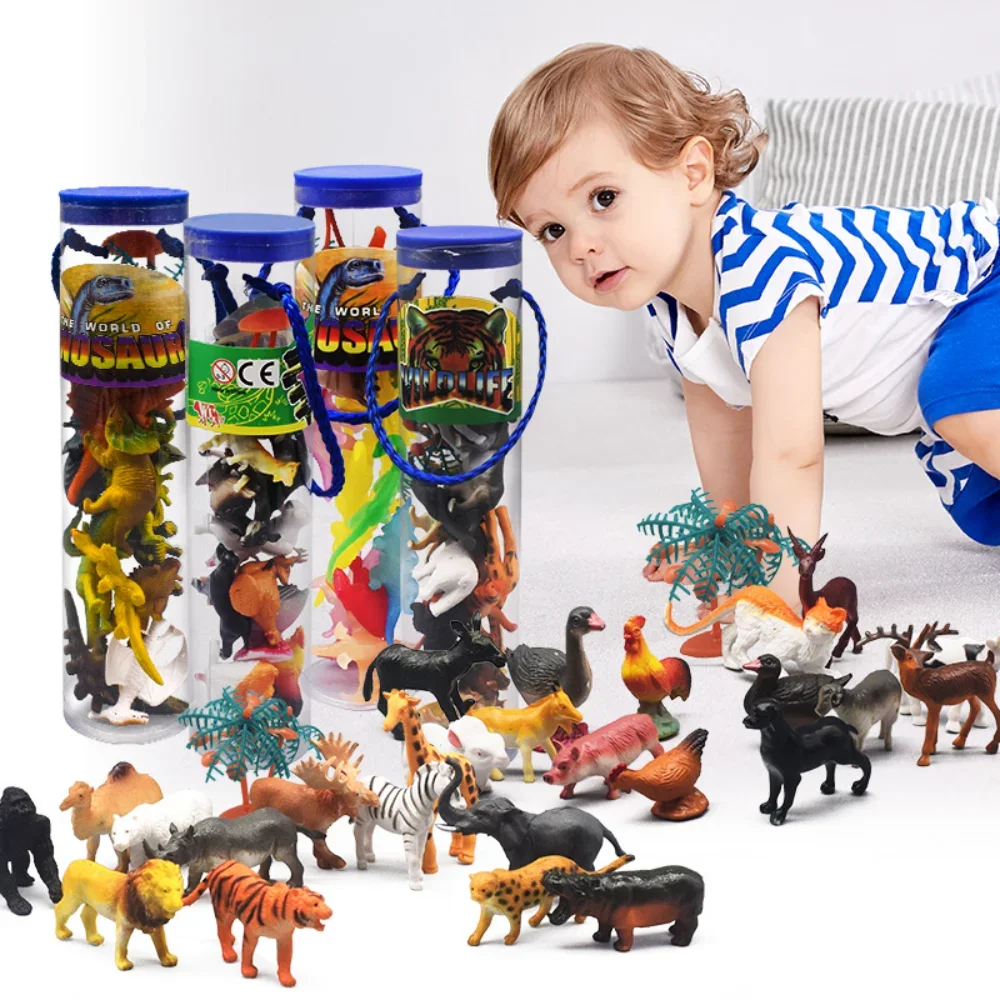 

13pcs/lot Mini Dinosaur Model Children's Educational Toys Cute Luminous Simulation Animal Small Figures for Boy Gifts Kids Toys