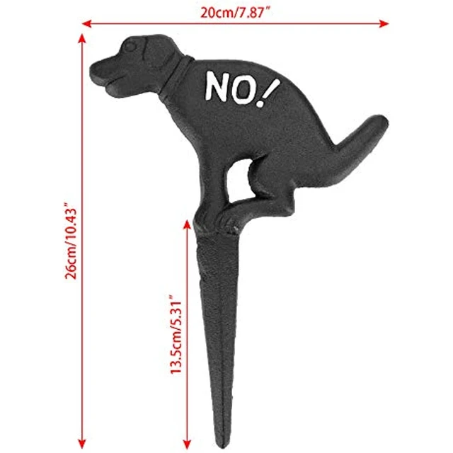 Iron No Pooping Yard Sign Stake, No Dog Allowed Poop Spike Garden