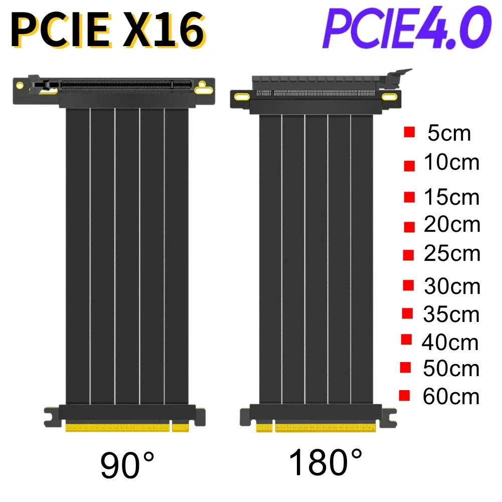 pci-express-40-riser-cable-vertical-gpu-mount-40-x16-pci-express-riser-extender-gen40-flexible-high-speed-90-resistant