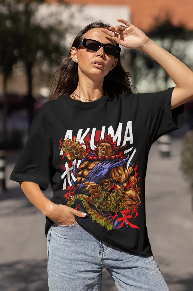 Akuma Gouki Graphic Tee - Karate and Video Games Fighting Shirt