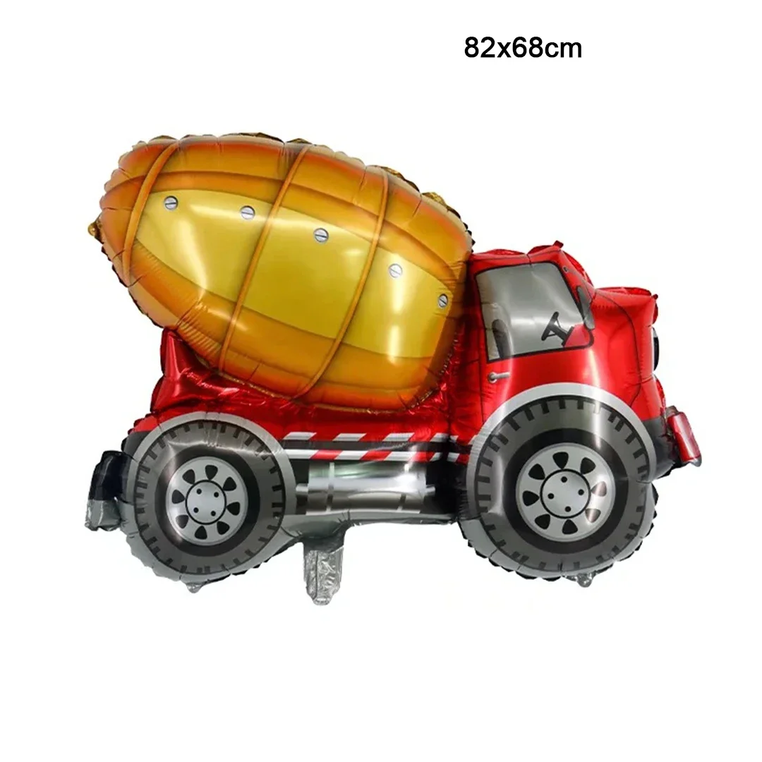 1PC Construction Crane Foil Balloons Excavator Engineering Vehicle Balloon Cement Truck Baby Shower Boys Birthday Party Supplies